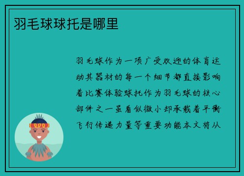 羽毛球球托是哪里